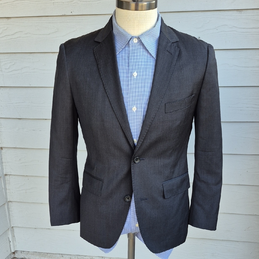 BONOBOS Slim Fit Wool Solid Grey Sz 36 S Mens Sport Coat Blazer